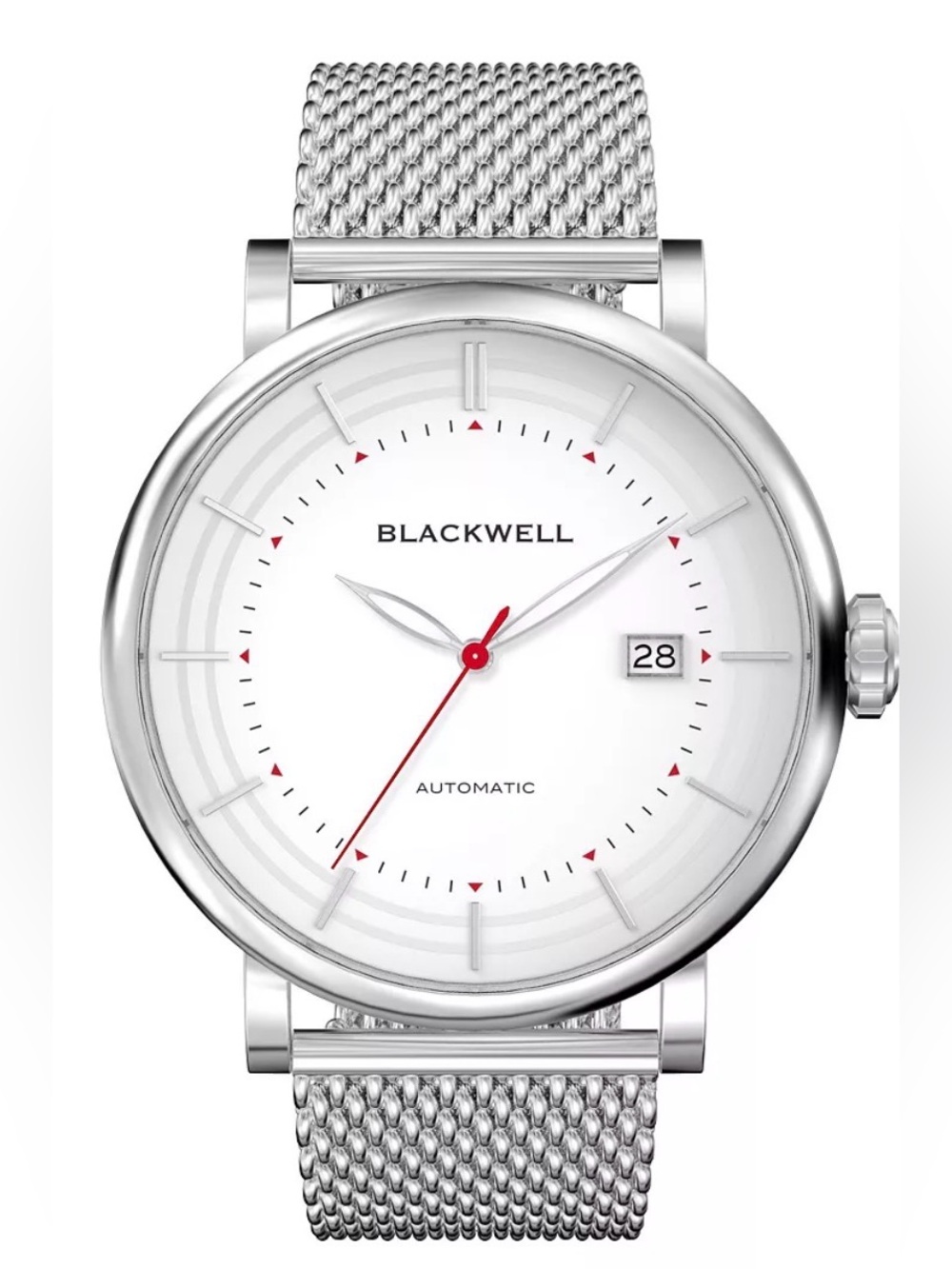 BLACKWELL automatic Silver Tone Dial with Silver Tone Steel Mesh Watch Mens